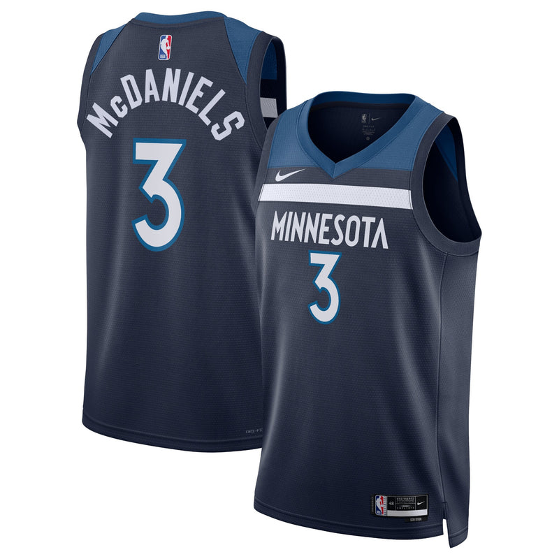 Minnesota Timberwolves Icon Edition Swingman Jersey - Navy - Jaden McDaniels