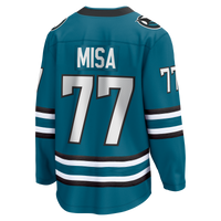 San Jose Sharks Michael Misa Teal Breakaway Jersey
