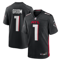 Atlanta Falcons Number 1 Groom Black Game Jersey