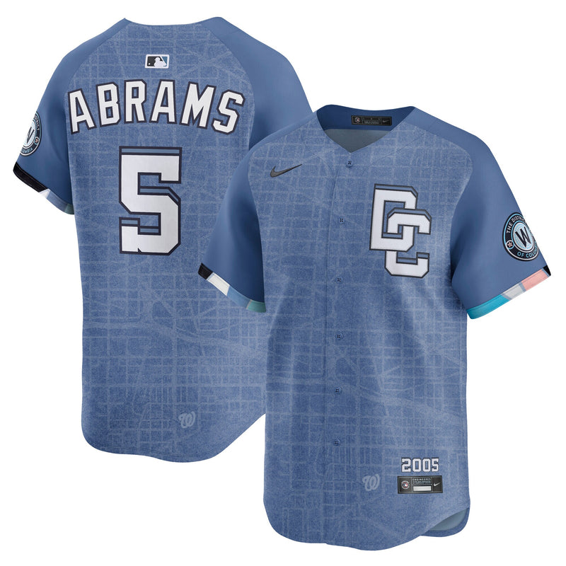 Washington Nationals CJ Abrams Blue 2025 City Connect Limited Jersey
