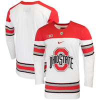 White Ohio State Buckeyes Replica College Hockey Jersey