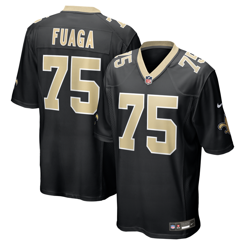 New Orleans Saints Taliese Fuaga Black Player Game Jersey