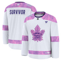 Toronto Maple Leafs White Hockey Fights Cancer Survivor Practice Jersey