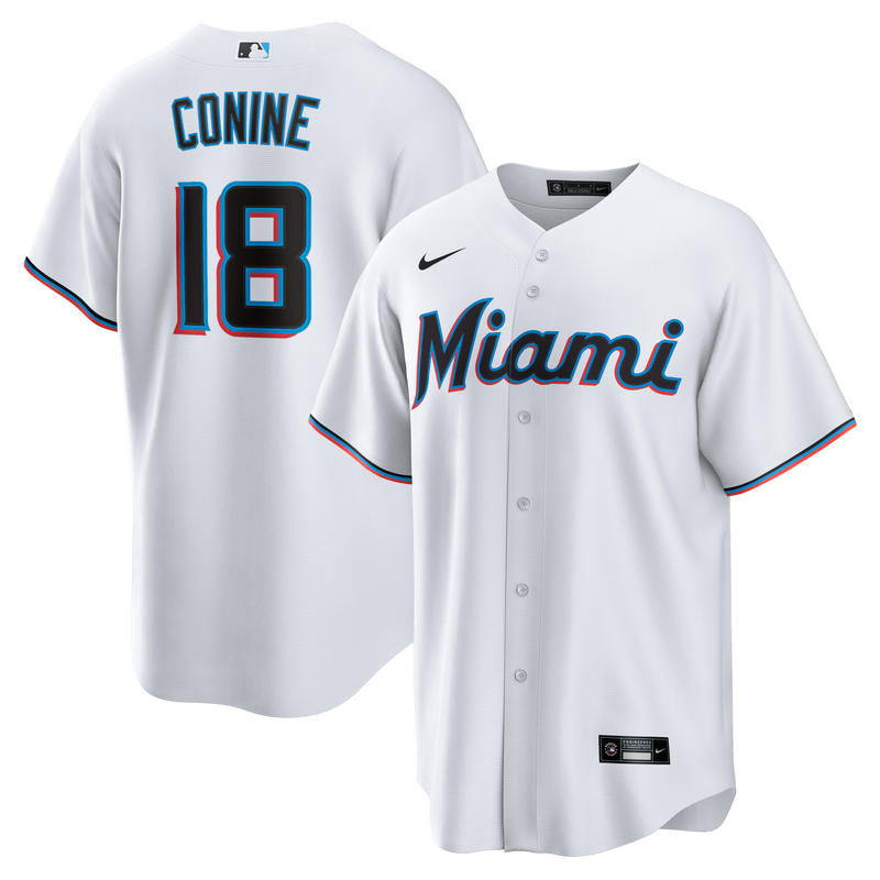 Miami Marlins Griffin Conine White Home Replica Jersey
