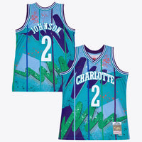 Charlotte Hornets Larry Johnson 1994 Hyper Hoops Swingman Jersey - Blue