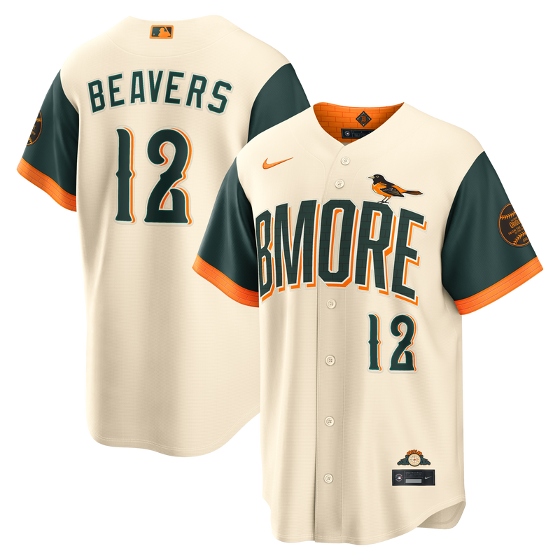 Baltimore Orioles Dylan Beavers Cream 2026 City Connect Stadium Jersey