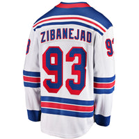 New York Rangers Mika Zibanejad White Away Premier Breakaway Player Jersey