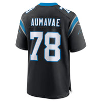 Carolina Panthers Popo Aumavae Black Team Game Jersey