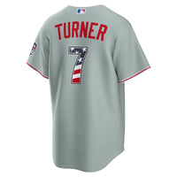 Fourth of July Philadelphia Phillies Trea Turner Gray USA 250 Stadium Jersey