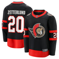 Ottawa Senators Fabian Zetterlund Black Home Breakaway Jersey