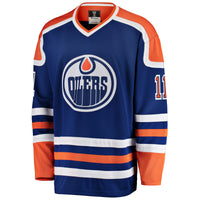 Edmonton Oilers Mark Messier Blue Premier Breakaway Retired Player Jersey