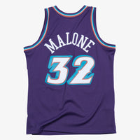 Utah Jazz Karl Malone 1996 Swingman Road Authentic Jersey - Purple