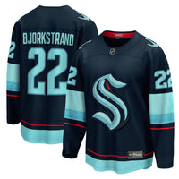 Seattle Kraken Oliver Bjorkstrand Deep Sea Blue Home Breakaway Player Jersey