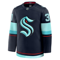 Seattle Kraken Philipp Grubauer Deep Sea Blue Home Premium Jersey