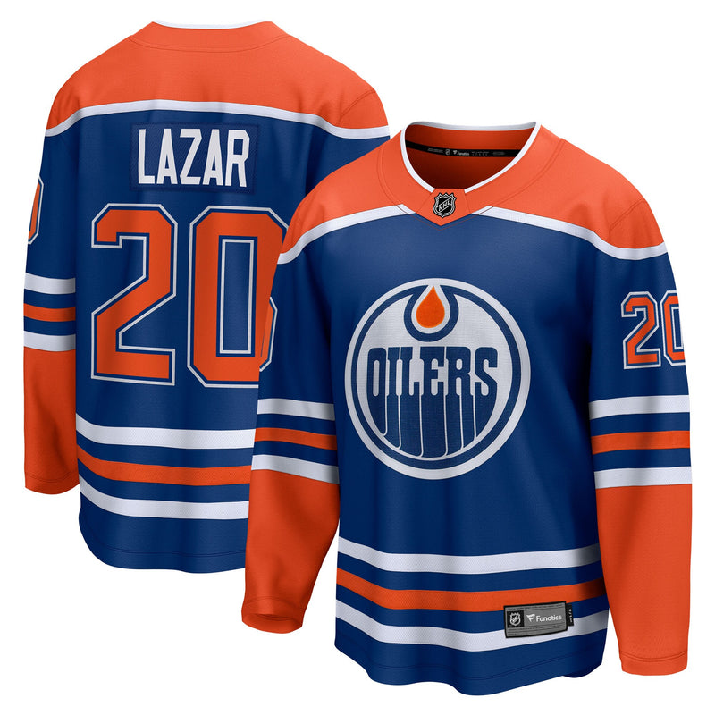 Edmonton Oilers Curtis Lazar Royal Home Breakaway Jersey