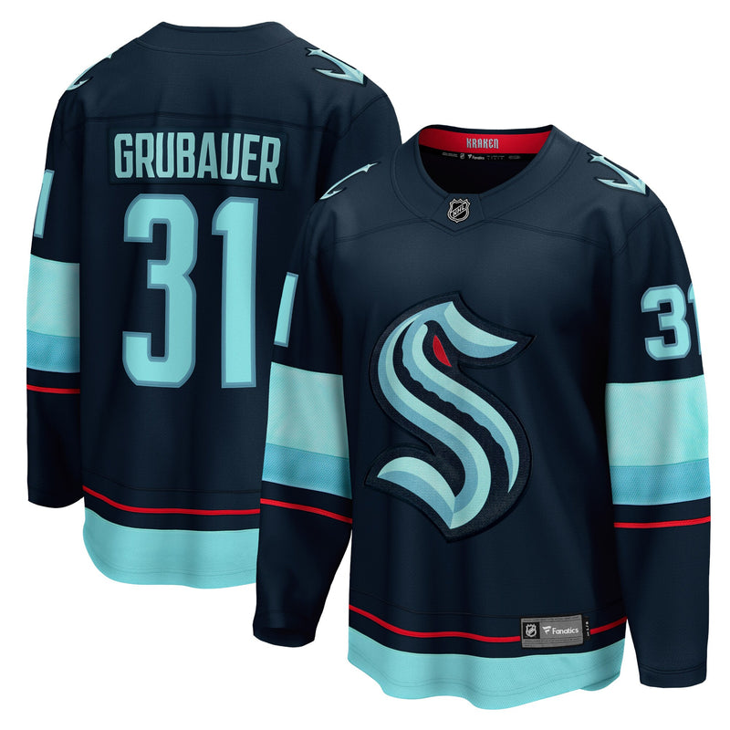 Seattle Kraken Philipp Grubauer Navy Home Breakaway Player Jersey