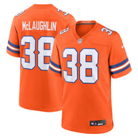 Denver Broncos Jaleel McLaughlin Orange Mile High Collection 1977 Throwback Player Game Jersey