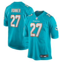 Miami Dolphins Ethan Bonner Aqua Game Jersey