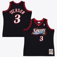 Philadelphia 76ers Allen Iverson 1997 Dark Authentic Jersey - Black