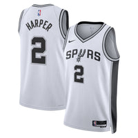 San Antonio Spurs Association Edition Swingman Jersey NBA 2025 First Round Draft Pick - White - Dylan Harper
