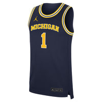 Navy Michigan Wolverines Road Replica Basketball Jersey