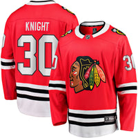 Chicago Blackhawks Spencer Knight Red Home Breakaway Jersey