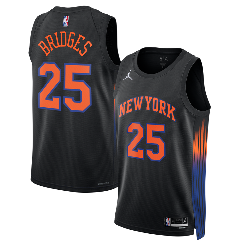 New York Knicks Statement Edition Jersey - Black - Mikal Bridges
