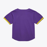 Purple LSU Tigers Mesh Button-Up Batting Practice Baseball Jersey