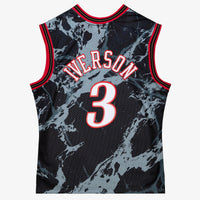 Philadelphia 76ers Allen Iverson 2000 Team Marble Swingman Jersey - Black
