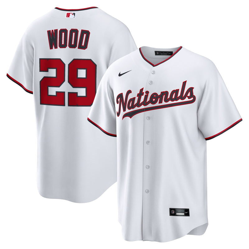 Washington Nationals James Wood White Home Replica Jersey