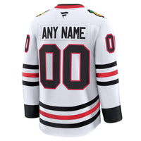 Chicago Blackhawks White Away Premium Custom Jersey