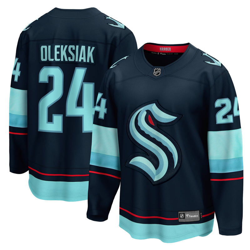 Seattle Kraken Jamie Oleksiak Deep Sea Blue Home Breakaway Player Jersey