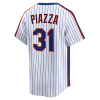 New York Mets Mike Piazza White Throwback Cooperstown Collection Limited Jersey