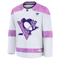 Pittsburgh Penguins White 2024 Hockey Fights Cancer Practice Jersey