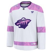 Minnesota Wild White 2024 Hockey Fights Cancer Practice Jersey
