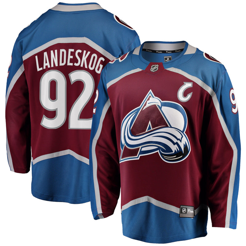 Colorado Avalanche Gabriel Landeskog Burgundy Captain Patch Home Breakaway Jersey