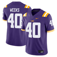 Whit Weeks LSU Tigers Home Game Jersey - Purple