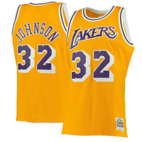 Magic Johnson Gold Los Angeles Lakers 1984-85 Hardwood Classics Swingman Jersey
