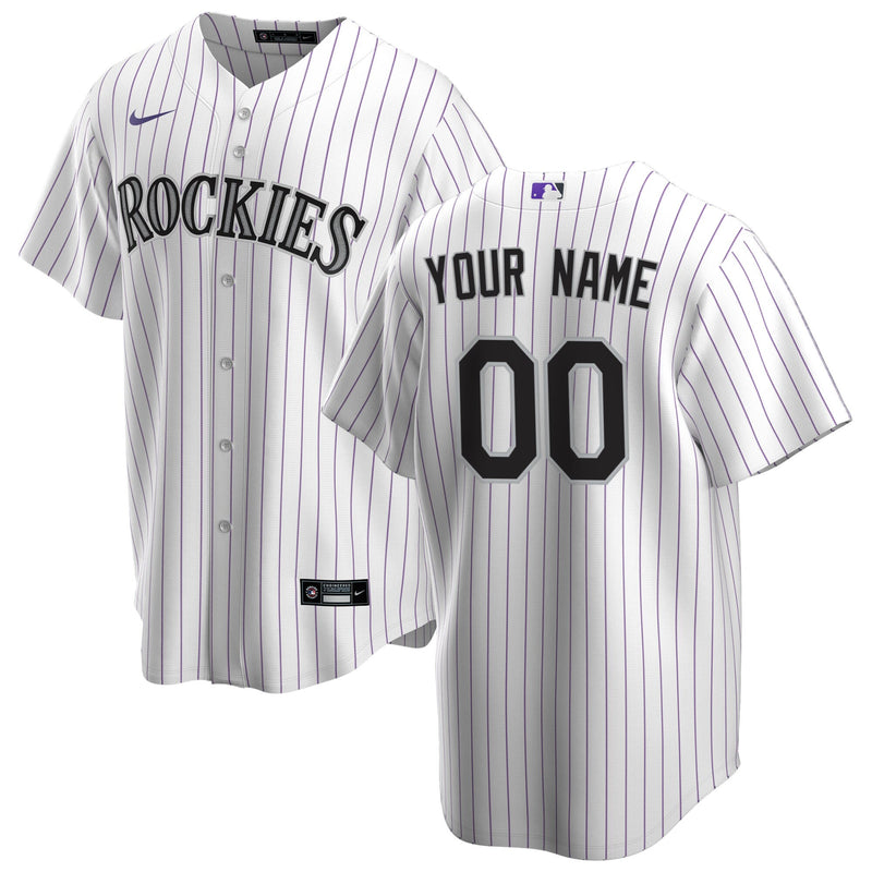 Colorado Rockies White Home Replica Custom Jersey