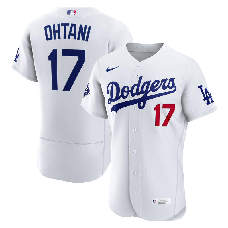 Los Angeles Dodgers Shohei Ohtani White Home Authentic Sponsor Patch Jersey