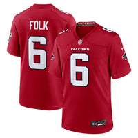 Atlanta Falcons Nick Folk Red Team Game Jersey