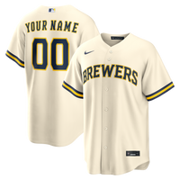 Milwaukee Brewers Cream Home Replica Custom Jersey