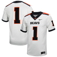 #1 Oregon State Beavers Road Replica Football Jersey - White