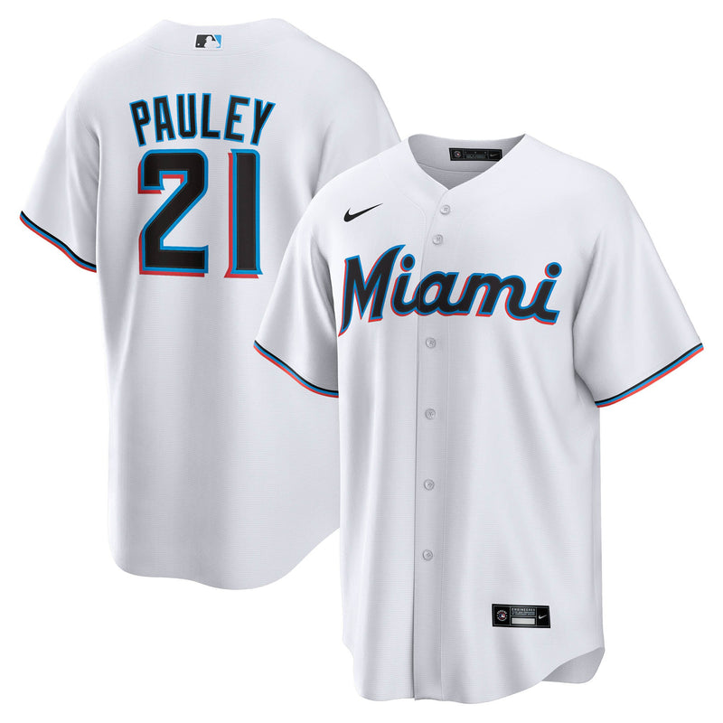 Miami Marlins Graham Pauley White Home Replica Jersey