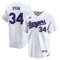 Texas Rangers Nolan Ryan White Throwback Cooperstown Collection Limited Jersey