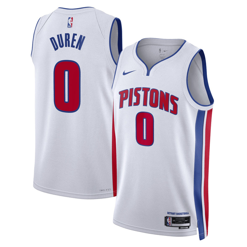 Detroit Pistons Association Edition Swingman Jersey - White - Jalen Duren