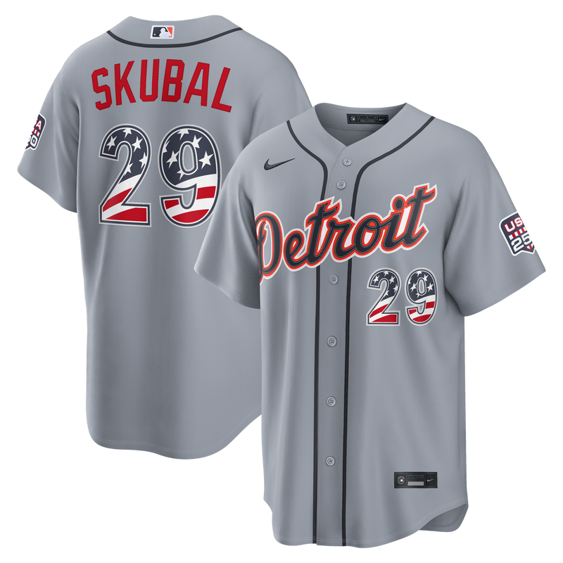Fourth of July Detroit Tigers Tarik Skubal Gray USA 250 Stadium Jersey