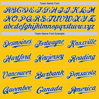 Custom Yellow Royal Pinstripe Royal-White Authentic Baseball Jersey