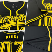 Custom Black Gold Authentic Baseball Jersey