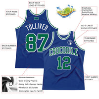 Custom Royal Kelly Green-White Authentic Throwback Basketball Jersey